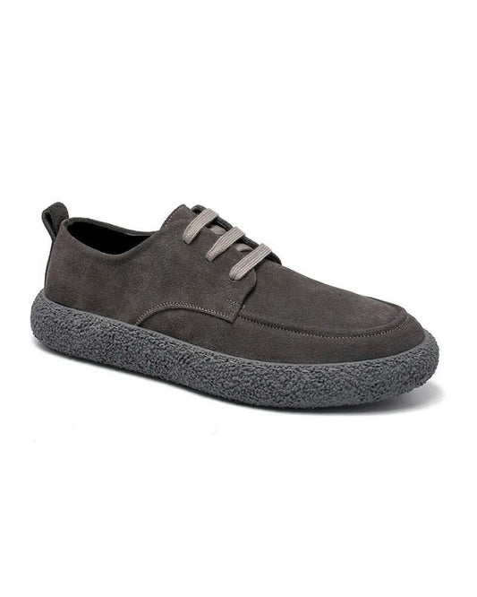 2H #6668 Gray Genuine Leather Casual Shoes