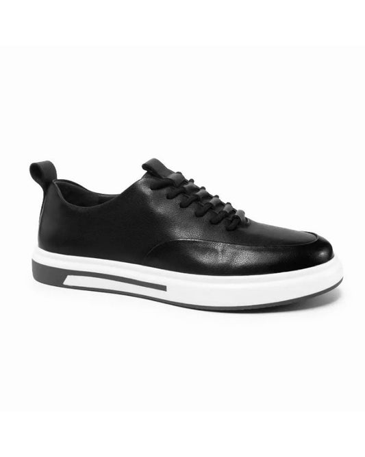 2H #E26005-87-422 Genuine Leather Black Casual Shoes