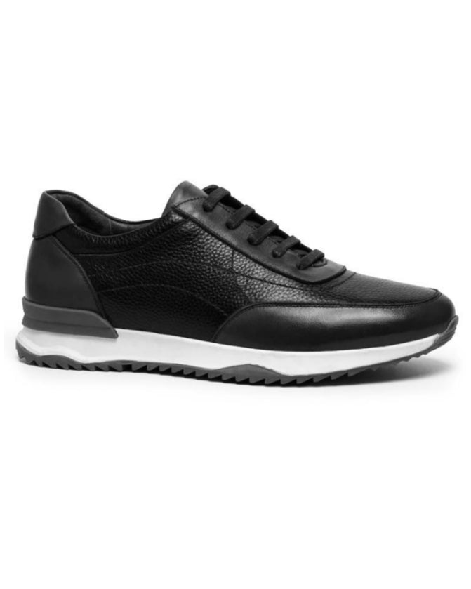 2H #C56024-21-514 Genuine Leather Black Casual Shoes