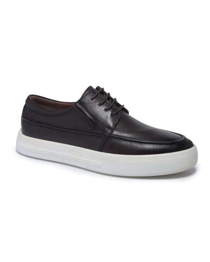 2H #16070-24-413  Genuine Leather Black Casual Shoes