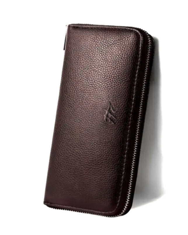 2H Brown Leather Unisex long wallet