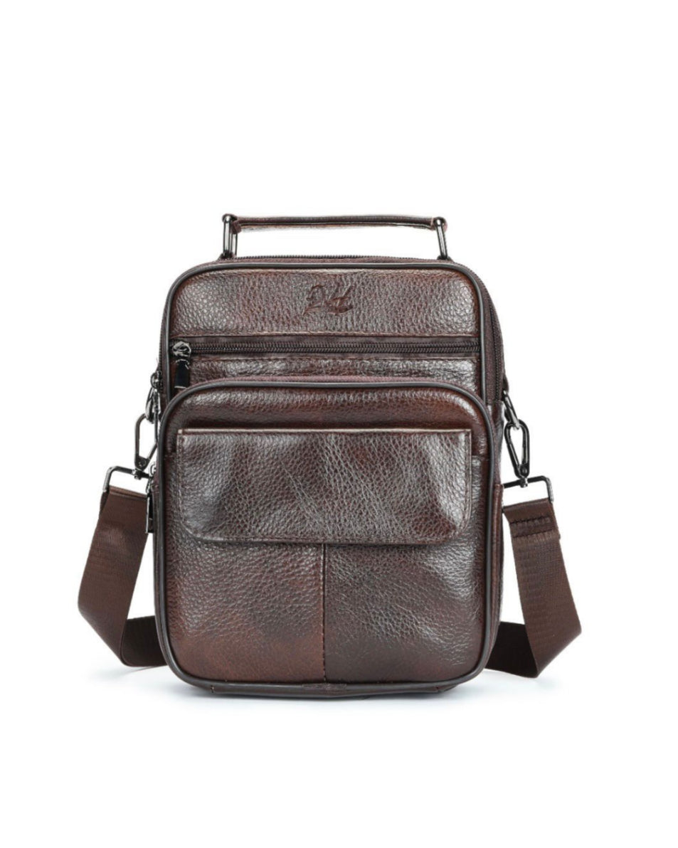 2H #6103 Genuine leather Brown Shoulder messenger bag