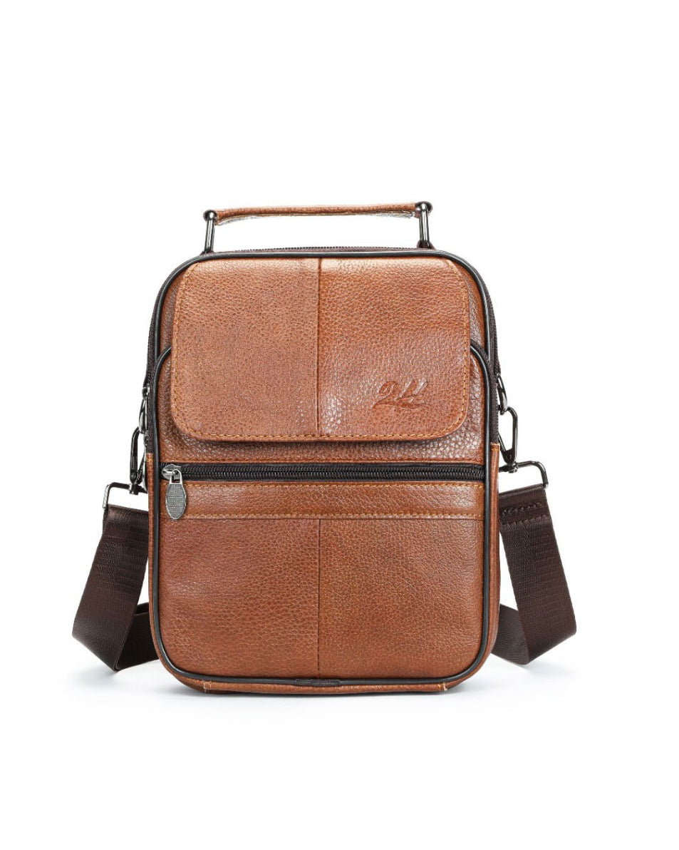 2H #6037 Genuine leather Coffee Shoulder messenger bag