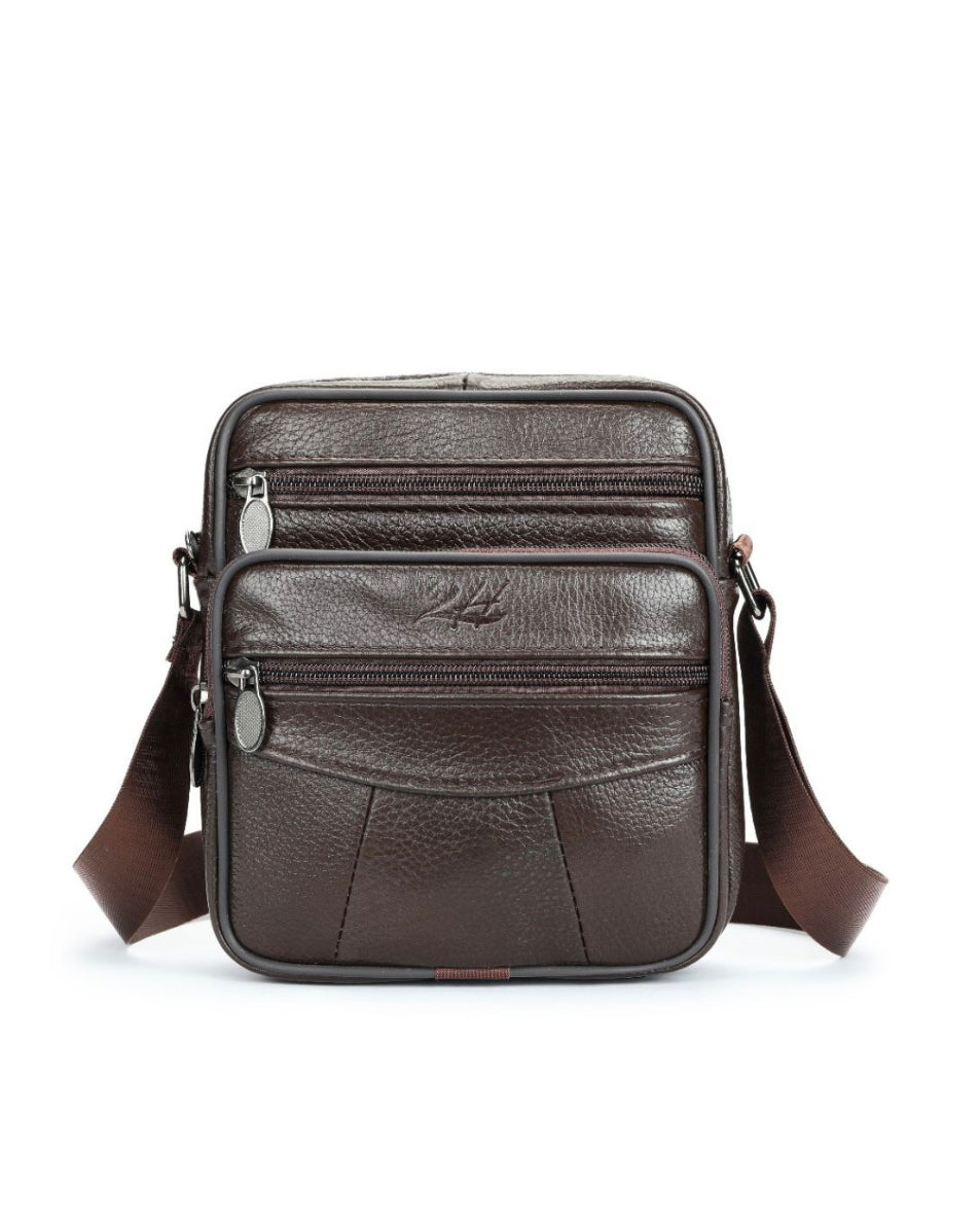 2H #6106 Genuine leather Brown Shoulder messenger bag