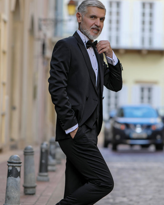 2H Black Wedding Suit 2 Pieces