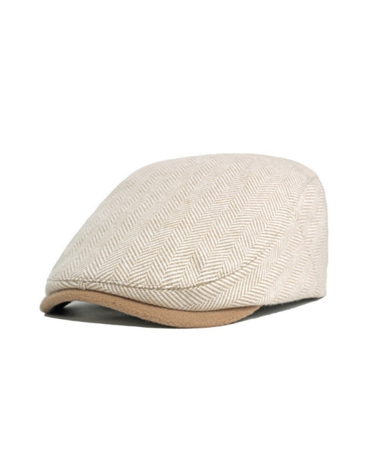 2H Beige Herringbone Cap