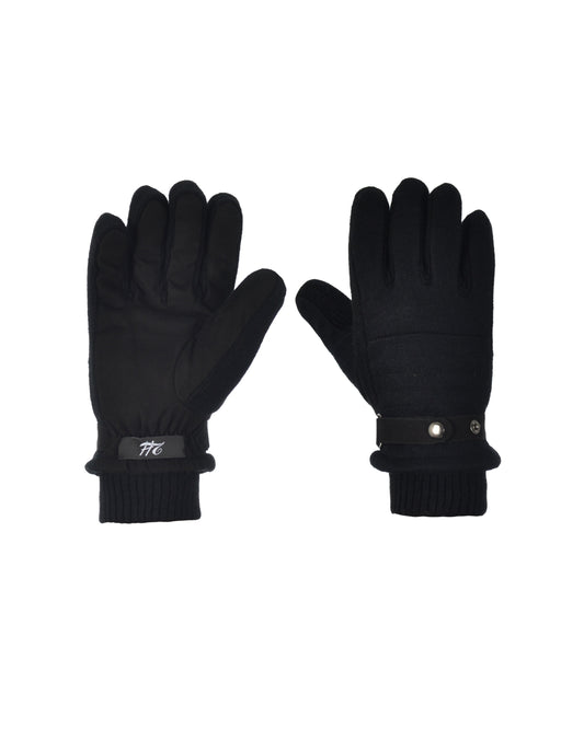 2H Black Knitted Gloves