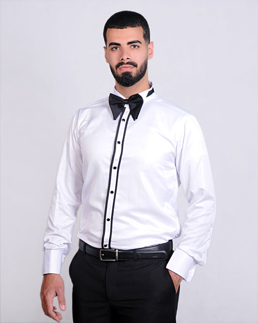 2H White Wingtip Collar Shirt