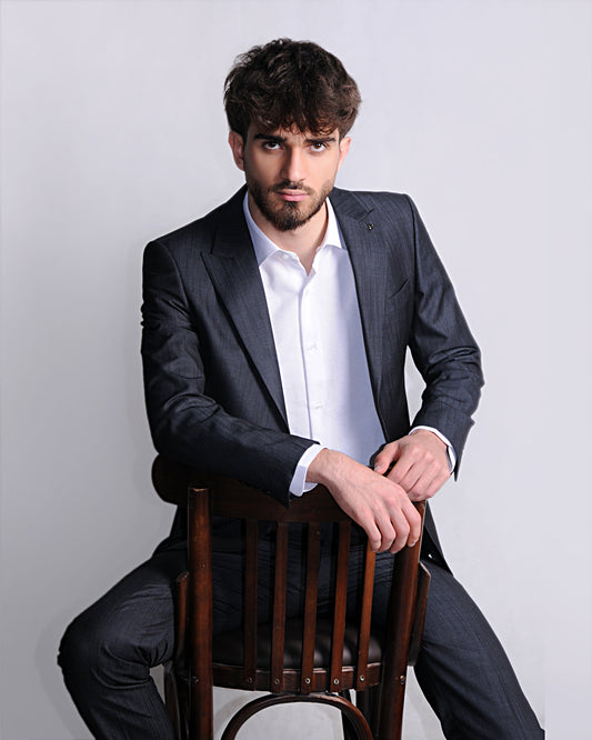 2H #118-7 Dark Gray Casual Suit