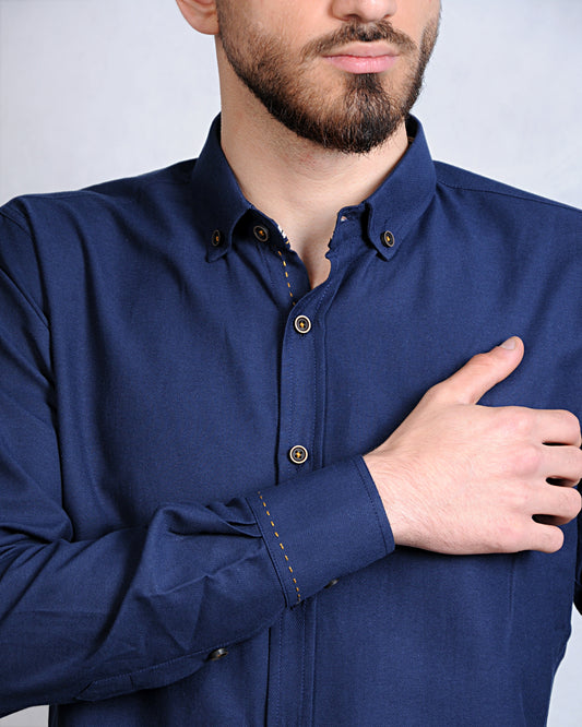 2H Navy Cotton Shirt