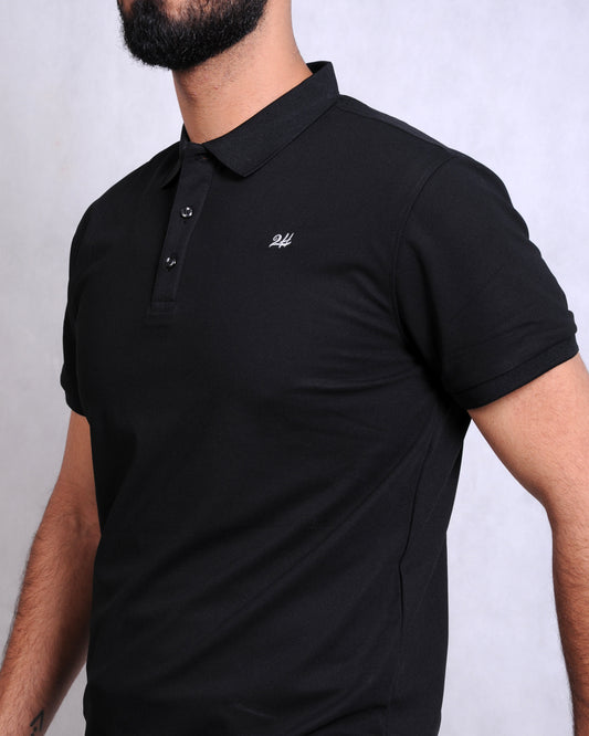 2H #CX.231 Black Polo T-shirt