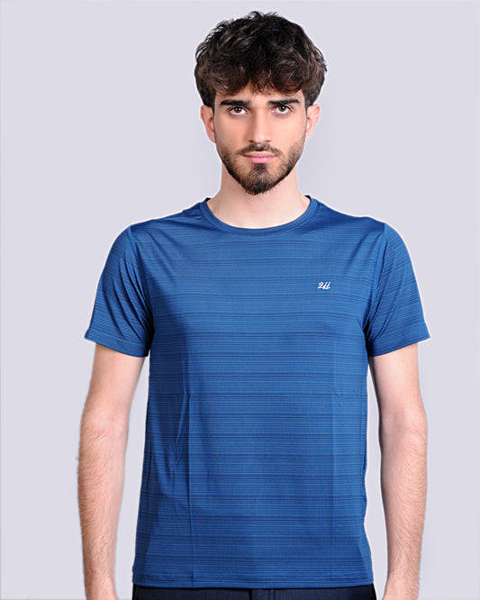 2H #CX.9310 Navy Short Sleeve Basic T-shirt