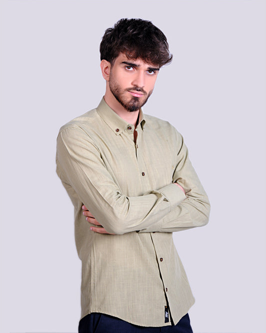 2H Green Linen Shirt