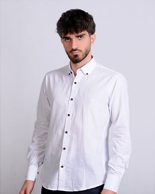 2H White Linen Shirt