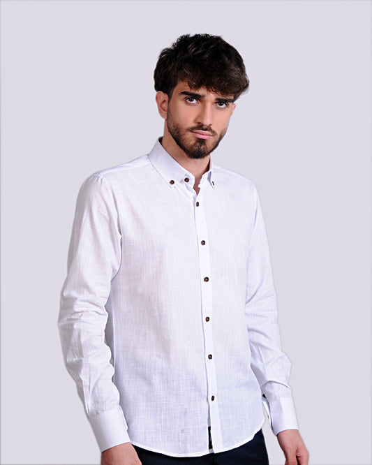 2H White Linen Shirt
