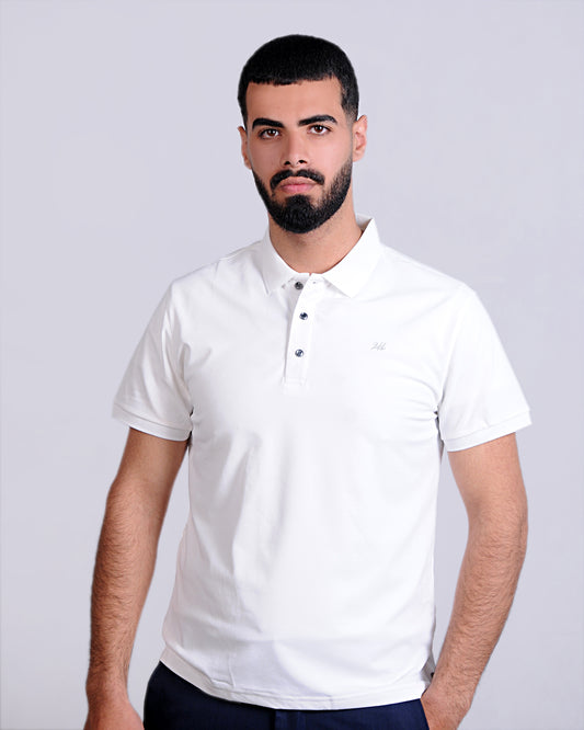 2H #CX.231 White Polo T-shirt