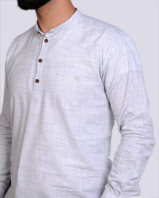 2H Gray Linen Three-Button Shirt