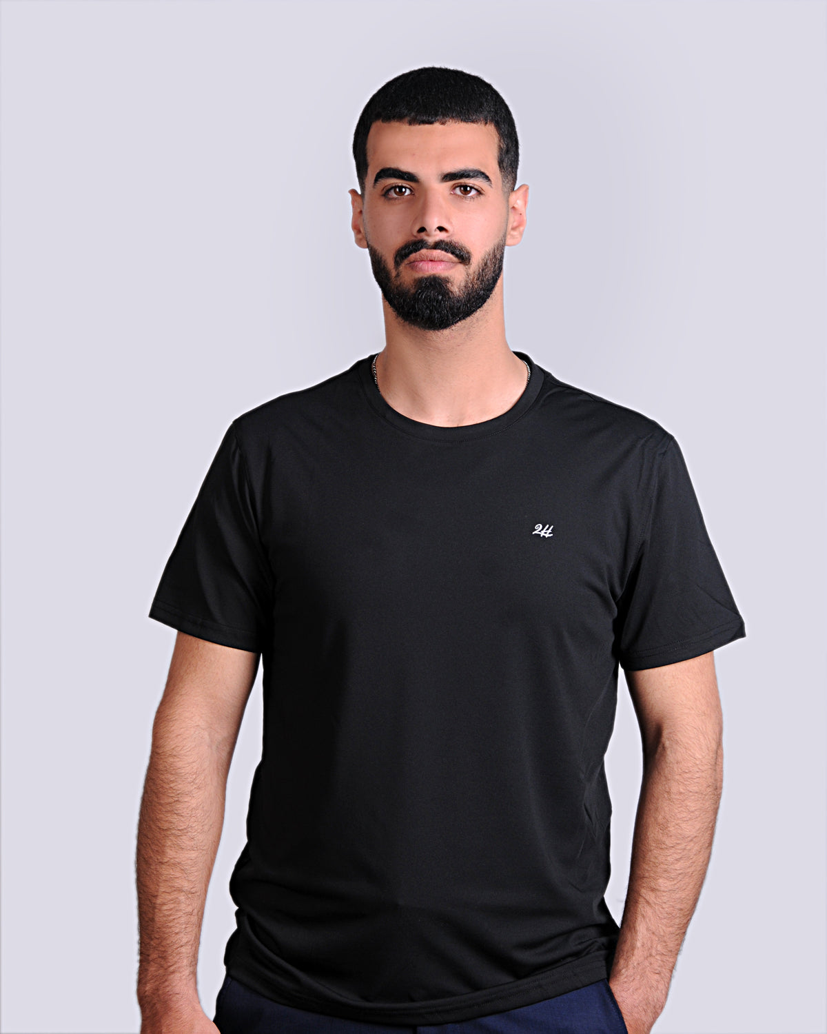 2H #CX233 Black Short Sleeve Basic T-shirt