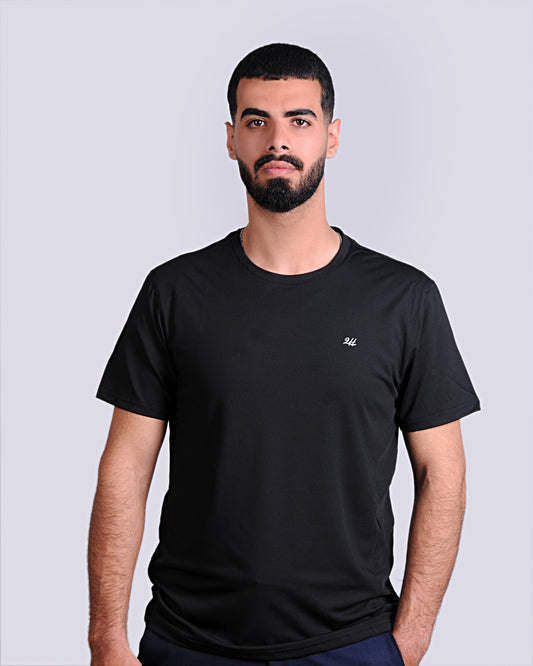 2H #CX233 Black Short Sleeve Basic T-shirt