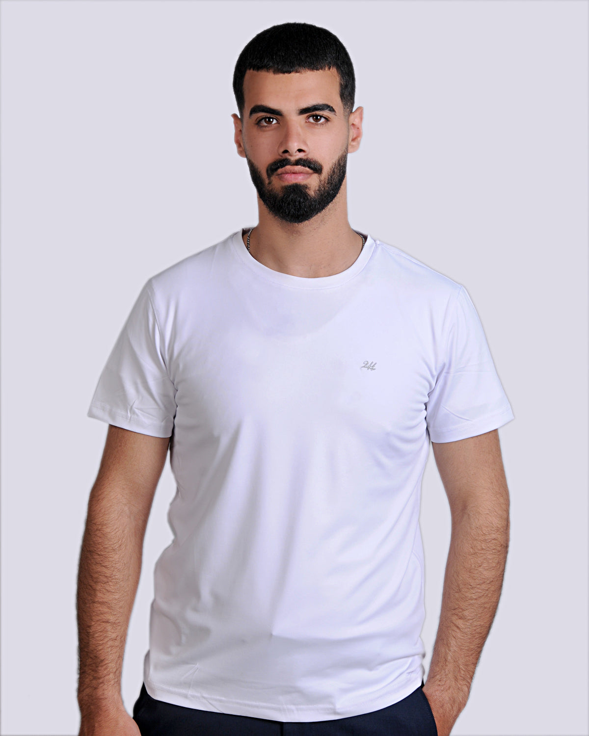 2H #CX233 White Short Sleeve Basic T-shirt