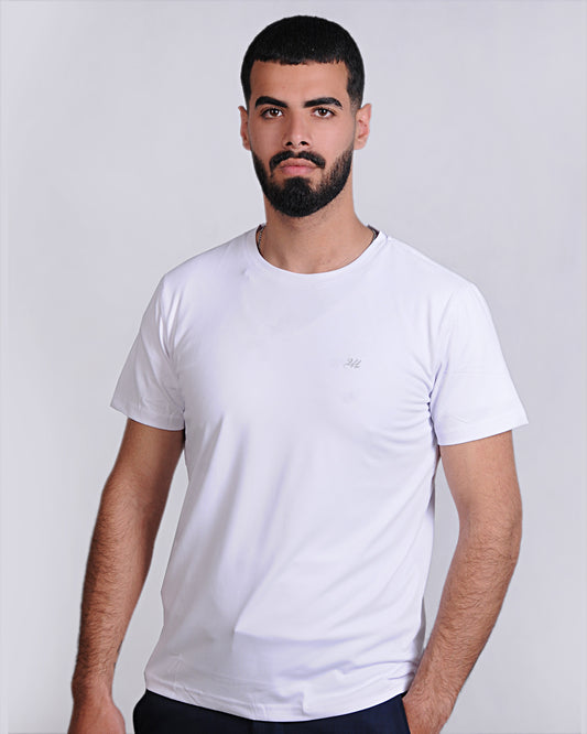 2H #CX233 White Short Sleeve Basic T-shirt