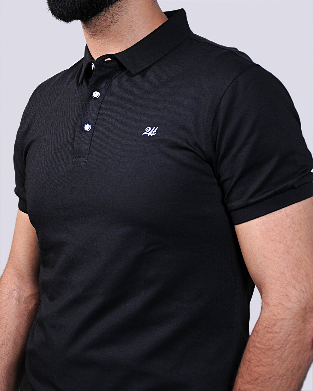 2H #CX.2101 Black Polo T-shirt