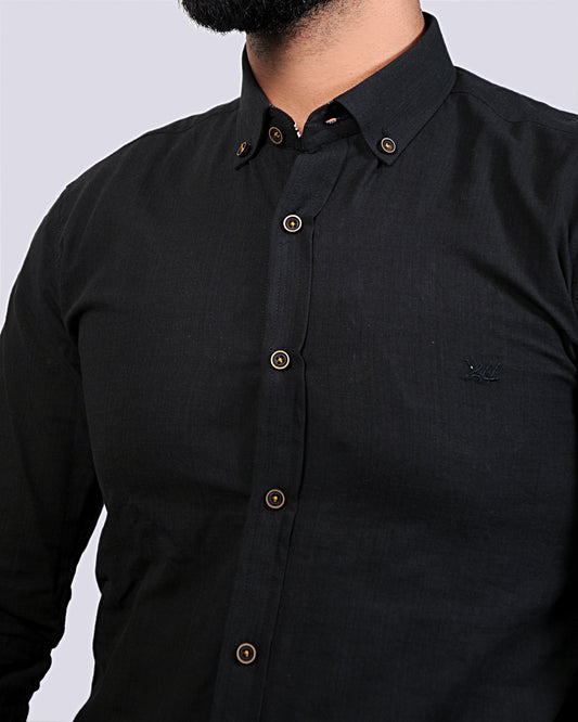 2H Black linen Shirt