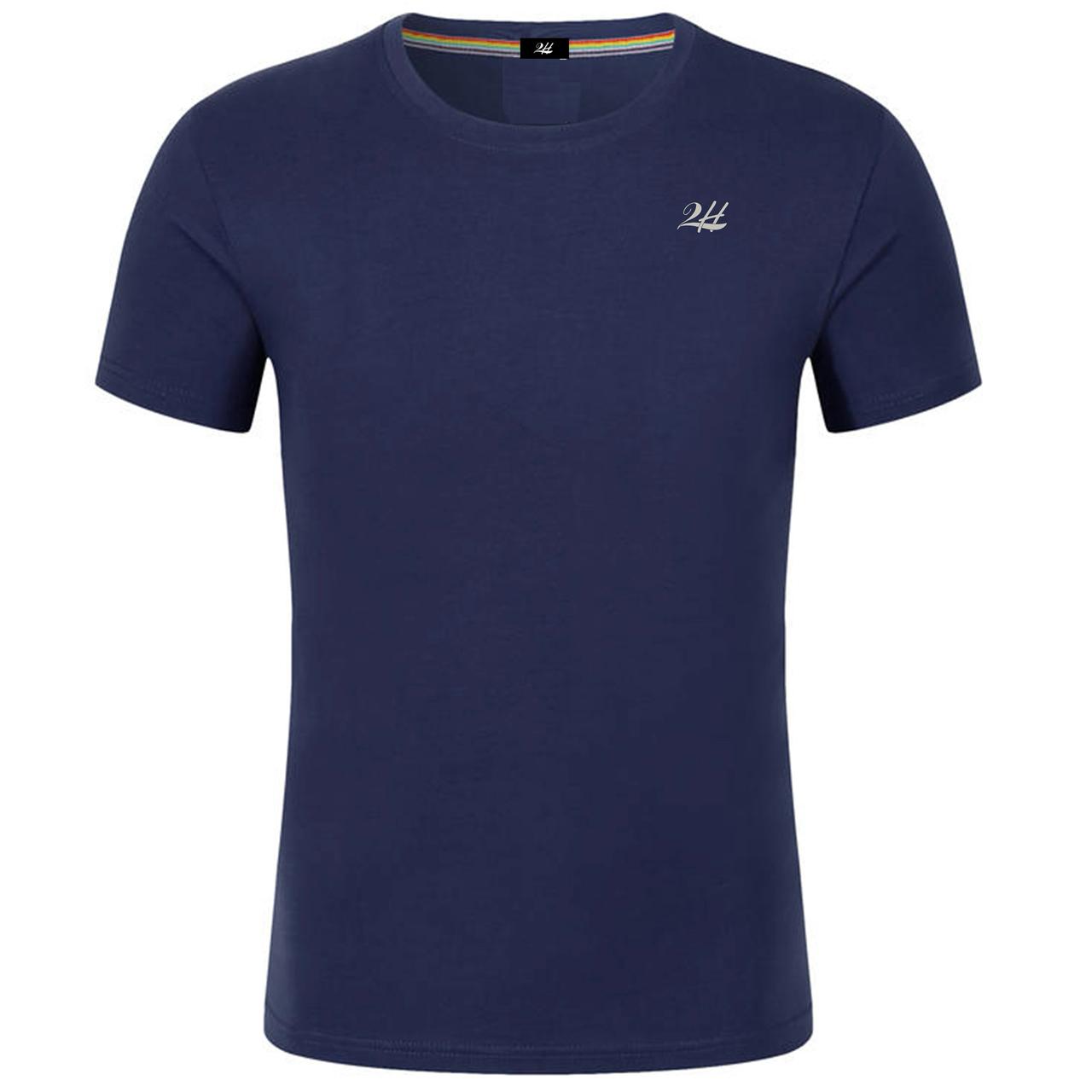 2H #CX81400 Navy Short Sleeve Basic T-shirt