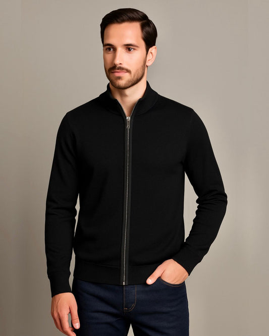 SALE! 2H #1860-76 Black Knitted Cardigan Sweater