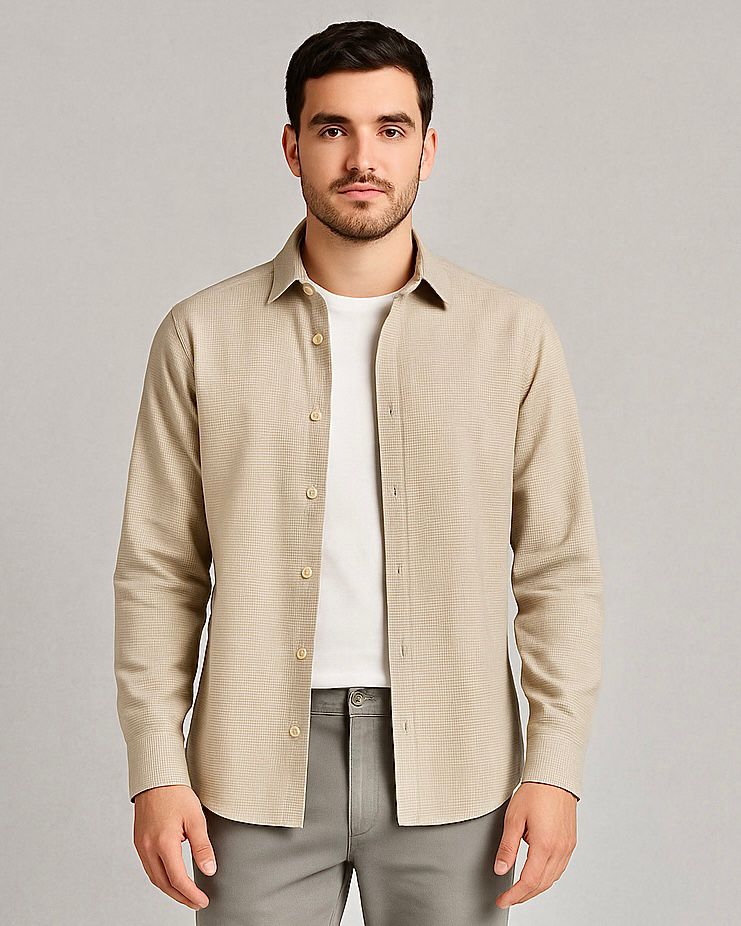 2H #121025 Cotton Fleece Casual Shirt