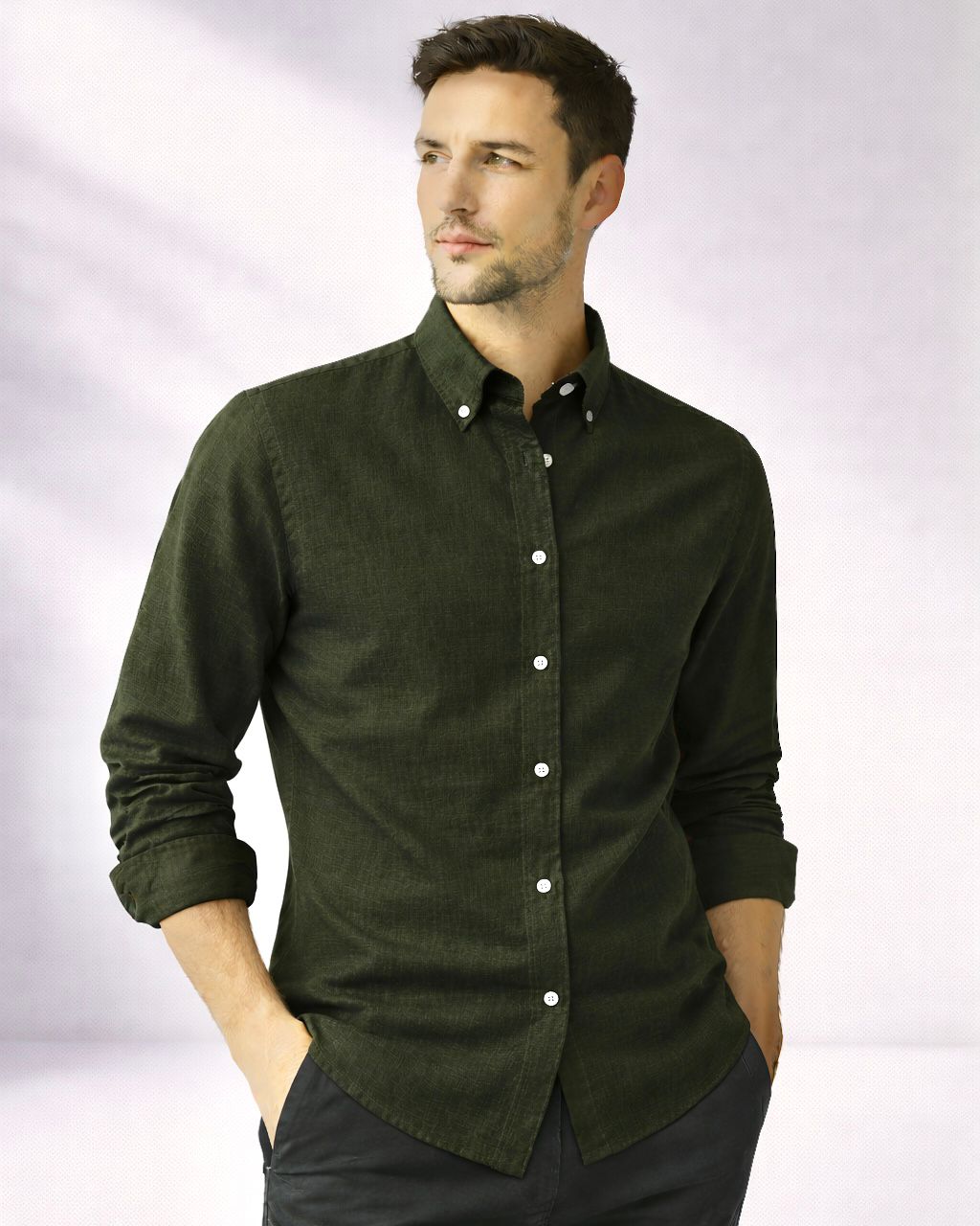 2H #25S8 Twill Cotton Regular Fit Shirt