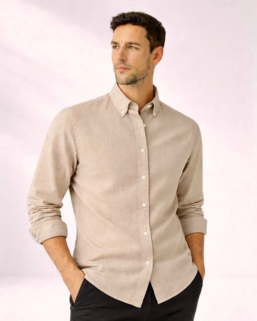 2H #25S8 Twill Cotton Regular Fit Shirt