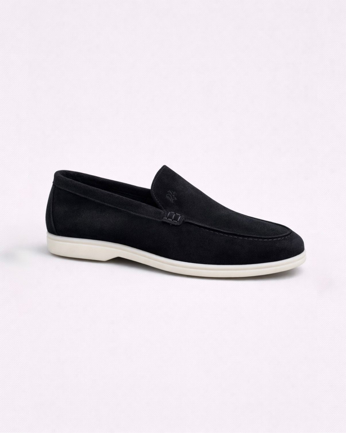 2H #19G Genuine Leather Chamois Black Casual Shoes