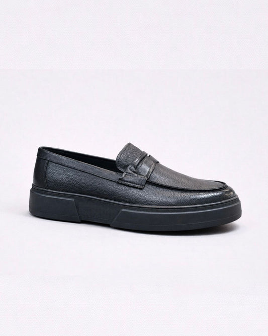 2H #07G Genuine Leather Black Casual Shoes