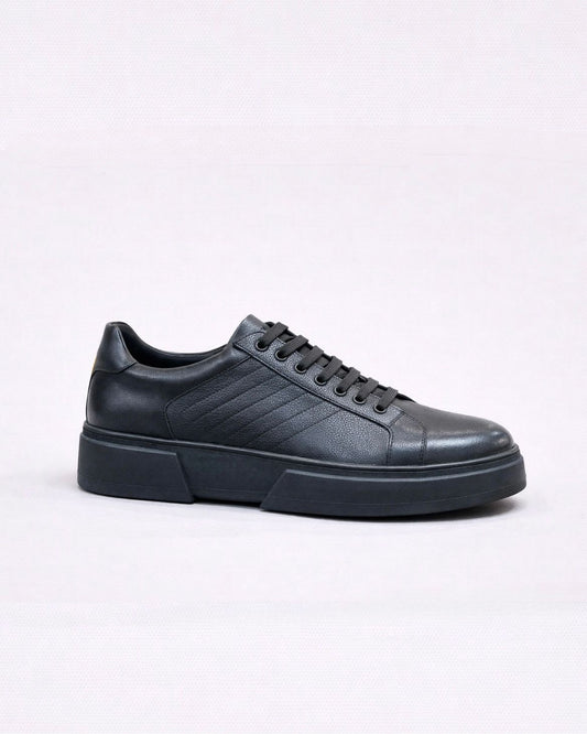 2H #06G Genuine Leather Black Casual Shoes