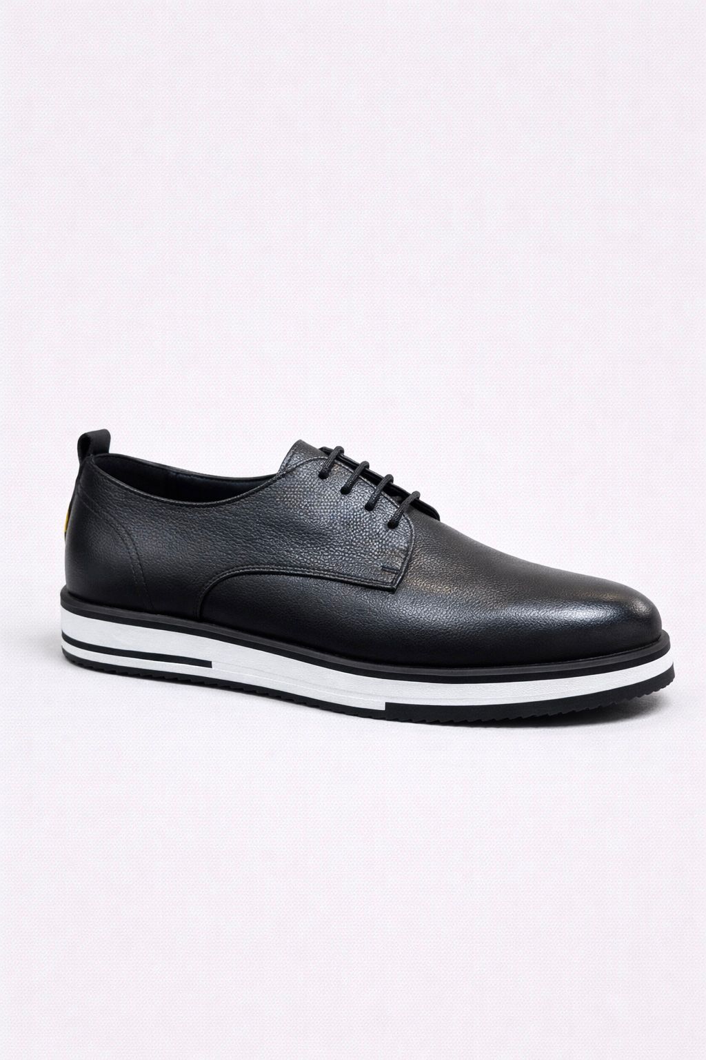 2H #10G Genuine Leather Black Casual Shoes