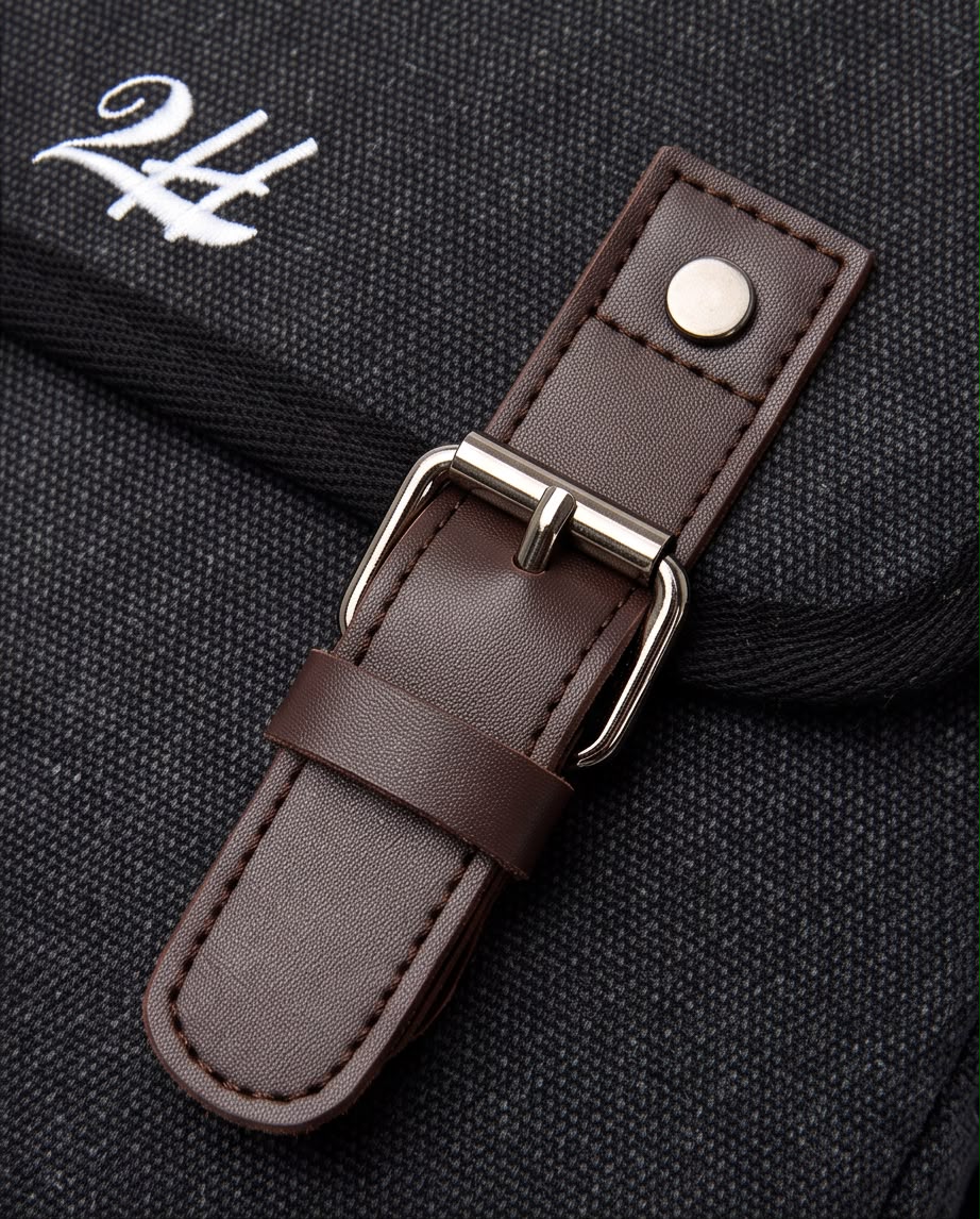 2H #7121 Black Canvas Shoulder messenger bag