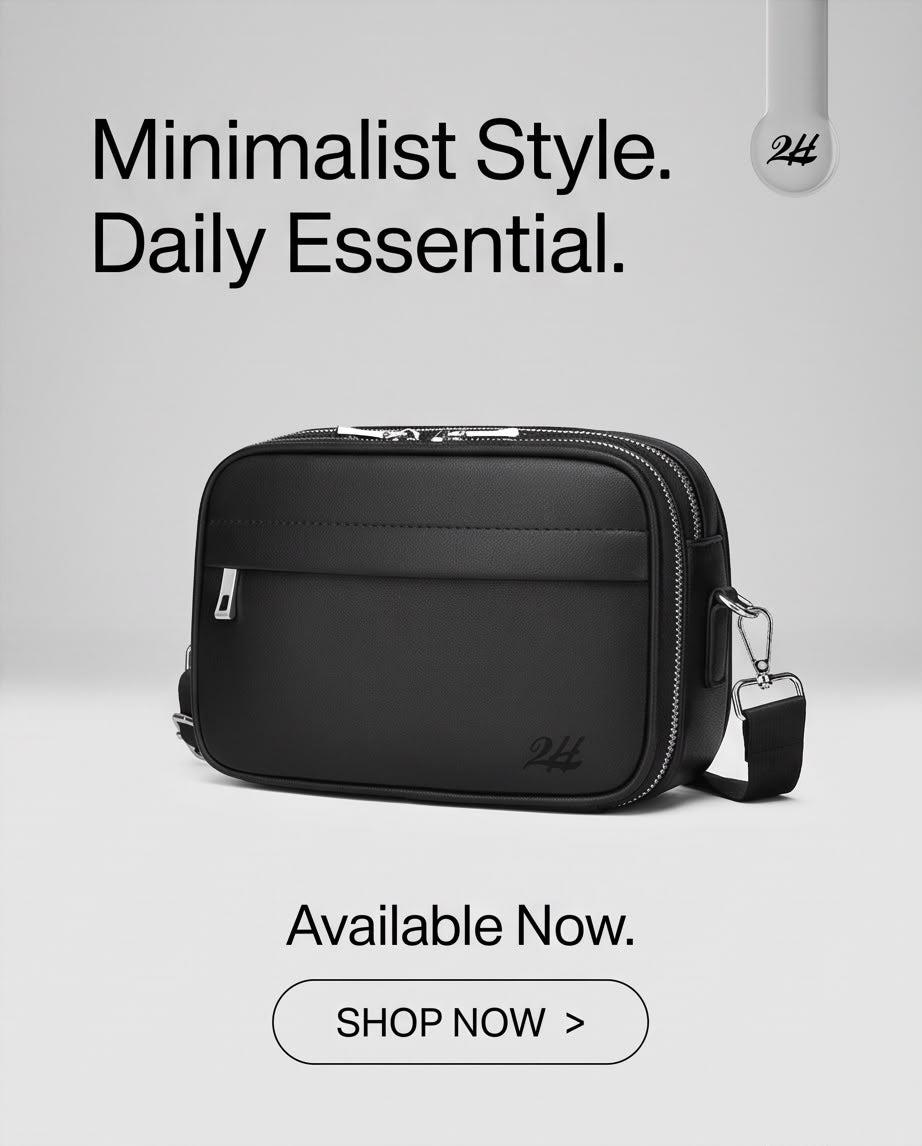 2H #9913 Black Shoulder Messenger Bag
