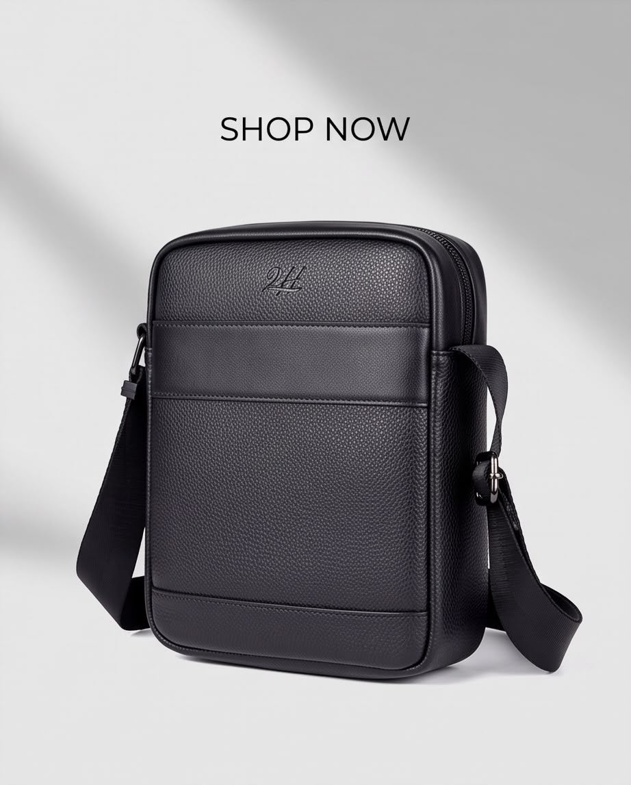 2H #SH31-2 Black Shoulder Messenger Bag