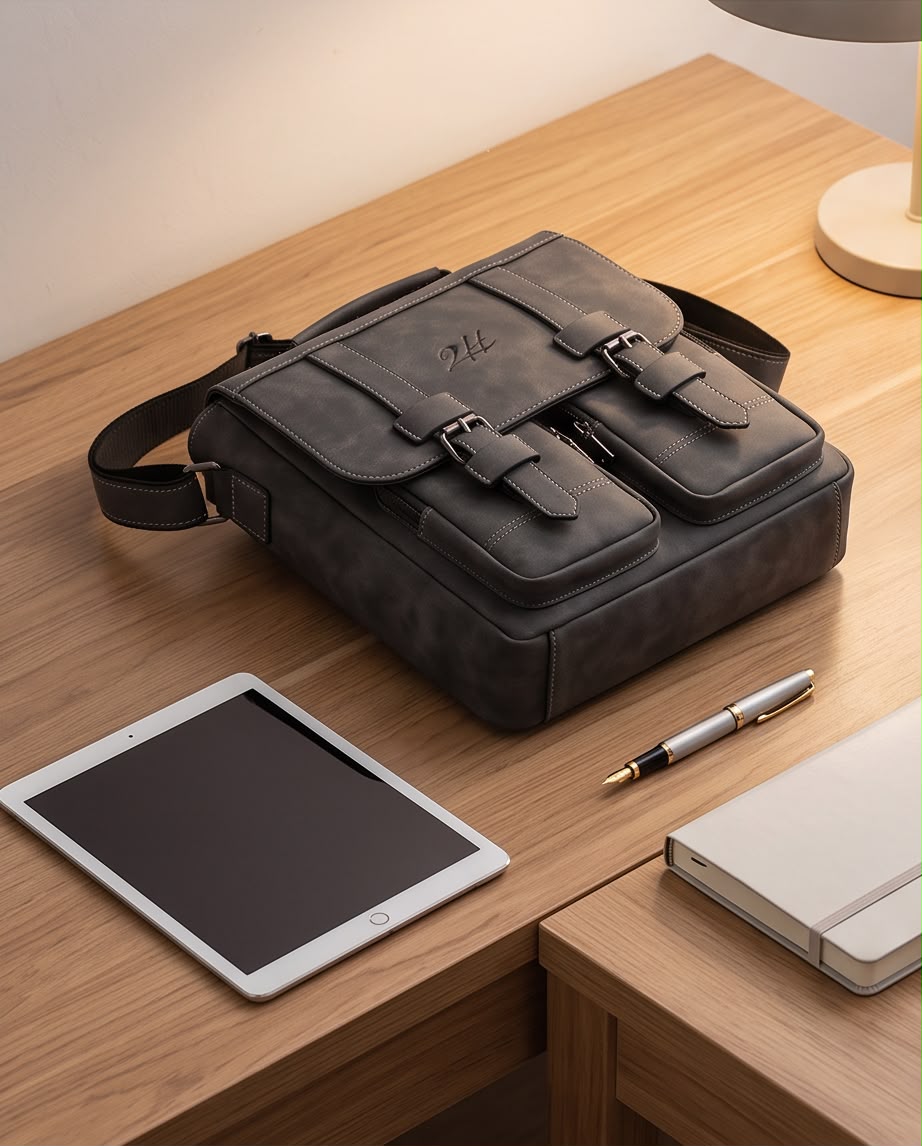 2H #D3229 Gray Shoulder Messenger Bag