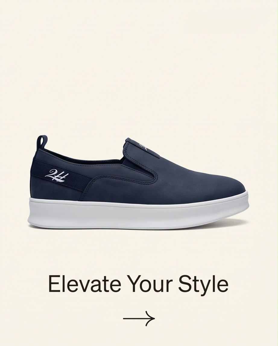 2H Navy Nubuck Leather Casual Shoes