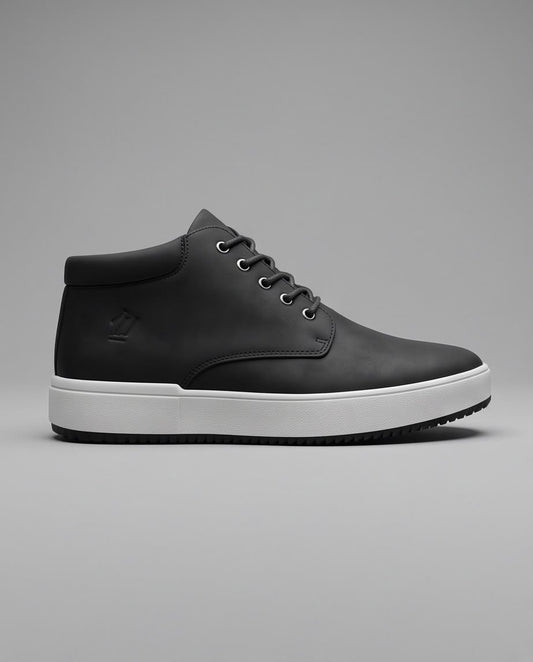 2H Black Nubuck Leather Casual Boot