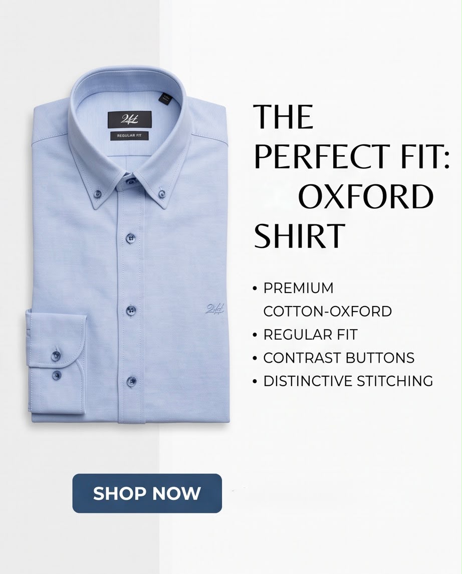 2H Blue Oxford Casual Shirt