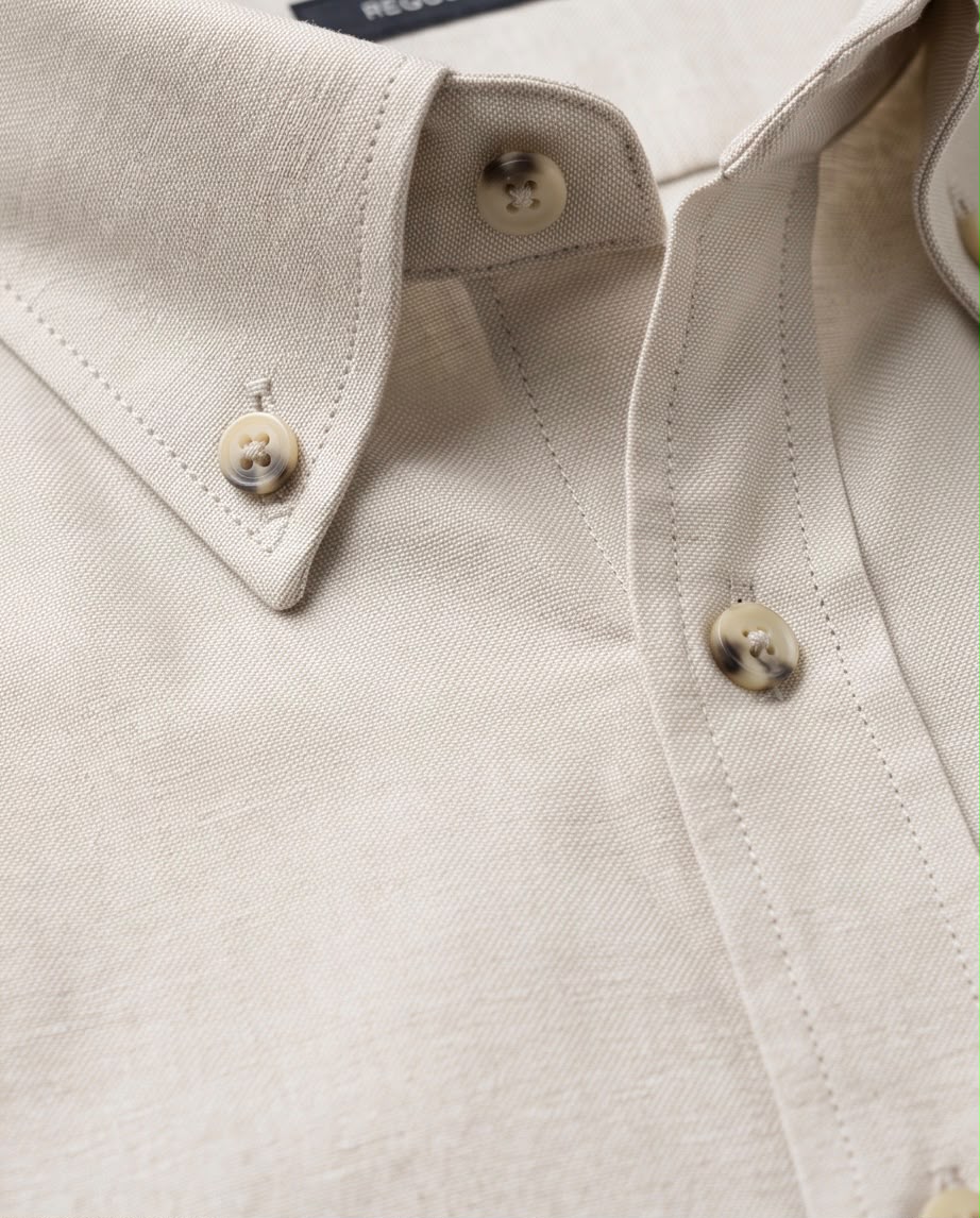 2H Beige Oxford Casual Shirt