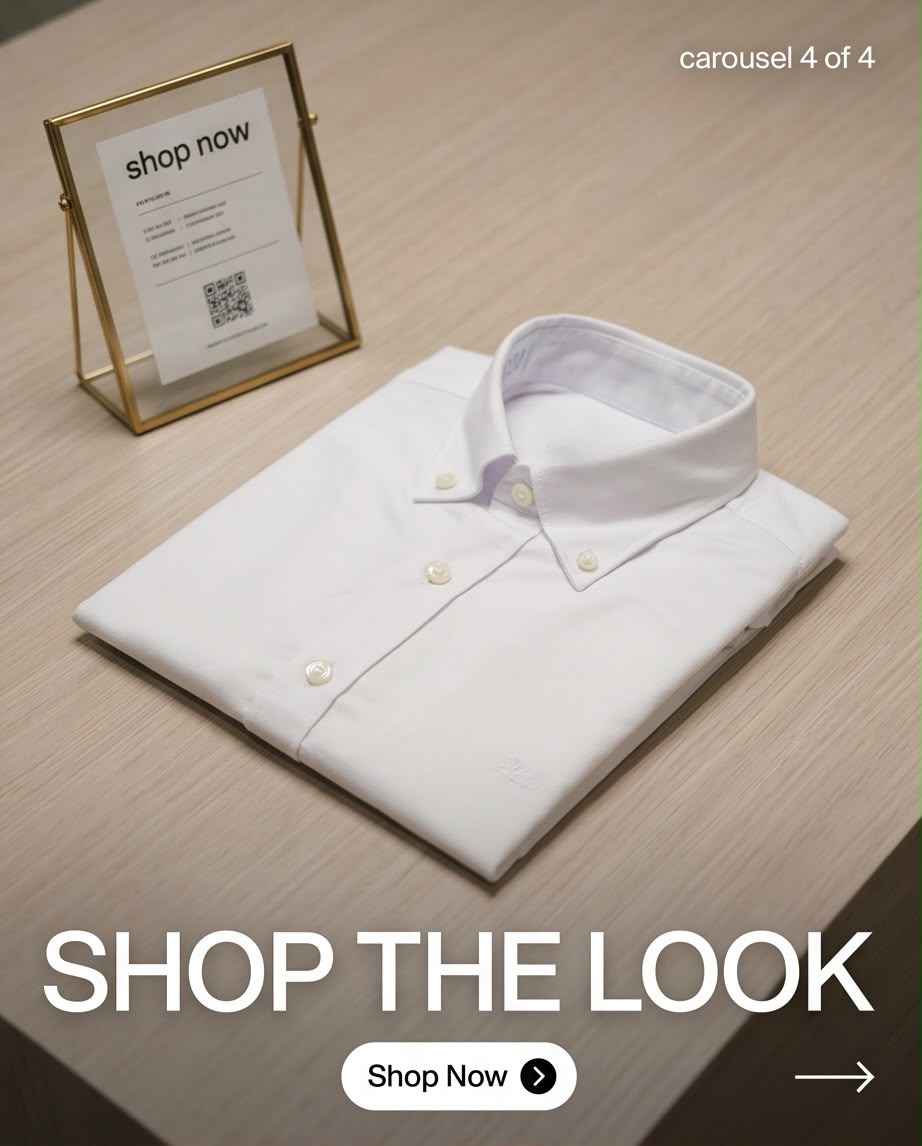 2H White Oxford Casual Shirt