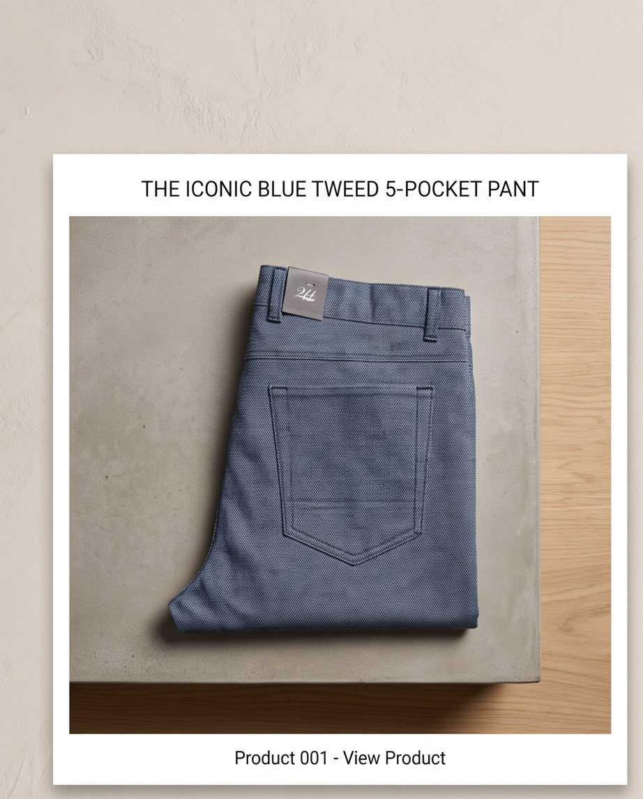 2H Five-Pocket Tweed Pant