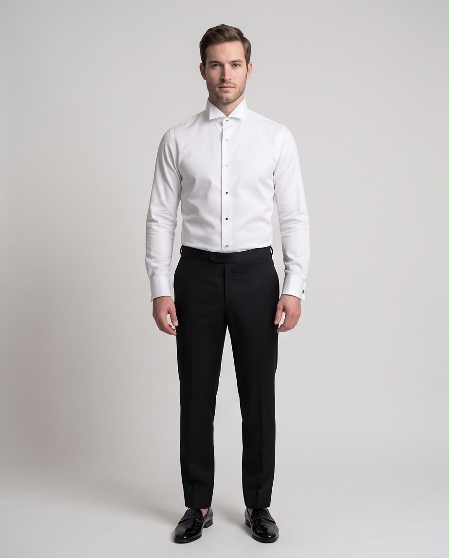 2H White Wing Collar Shirt