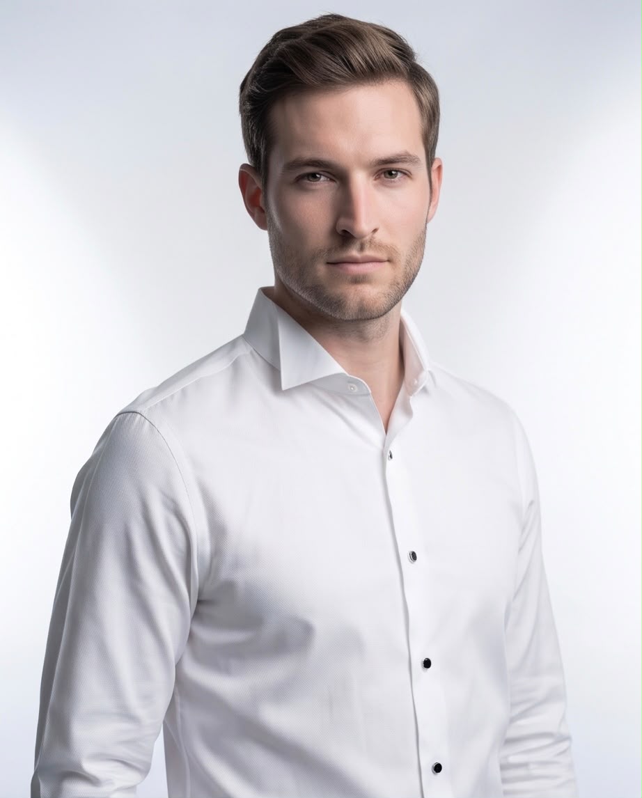 2H White Wing Collar Shirt