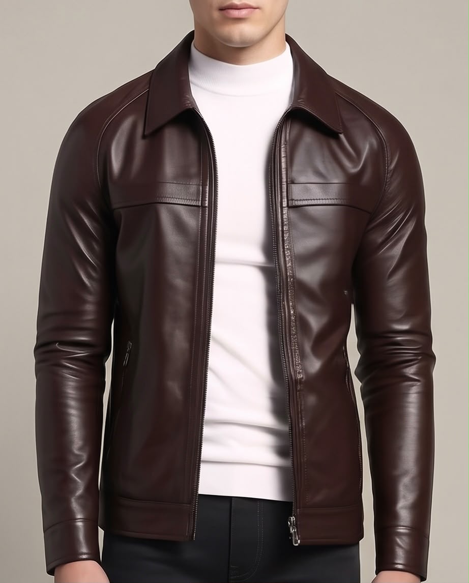 2H #8915 Brown Leather Jacket