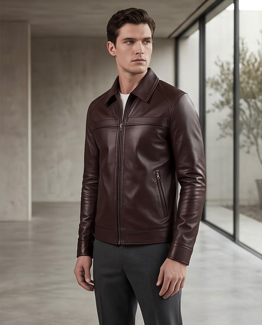 2H #8915 Brown Leather Jacket